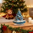 thumbnail image 4 of Elegant Festive Christmas Tree Tabletop Ornament For Desk - 2D Acrylic Transparent Sparkling Design, Versatile Holiday Home & Office Decor, 4 of 6