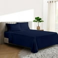 thumbnail image 1 of 600 TC Egyptian Cotton RV King Bed Sheet Set Include's - 21" inch Deep Fitted Sheet | 1 Flat Sheet | 2 Pillowcases | Navy Blue Solid, 1 of 7