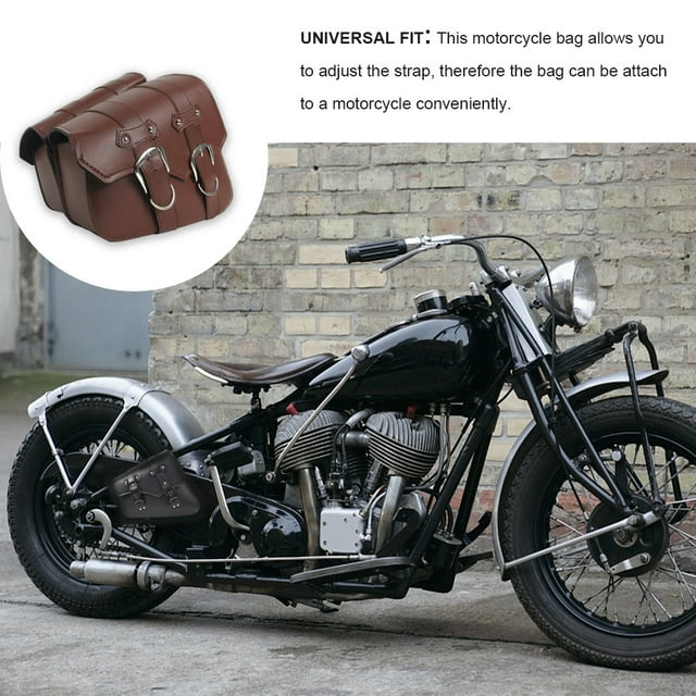 Ruiboury Universal Motorcycle Wallets Cards Money Large Capacity Saddle Storage Bag Portable Adjustable Side Pack Tool Bags Set 1 Left 1pc