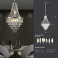 thumbnail image 2 of 20" Chrome Crystal Chandelier with Adjustable Height, Modern Ceiling Light Fixture for Living Room, Dining Room, Staircase, 11-Light E12 Bulb Base (No Bulbs), 2 of 11