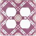 thumbnail image 3 of Metal Light Switch Plate Cover Mandala Purple Floral Pattern Damask MDL111, 3 of 13