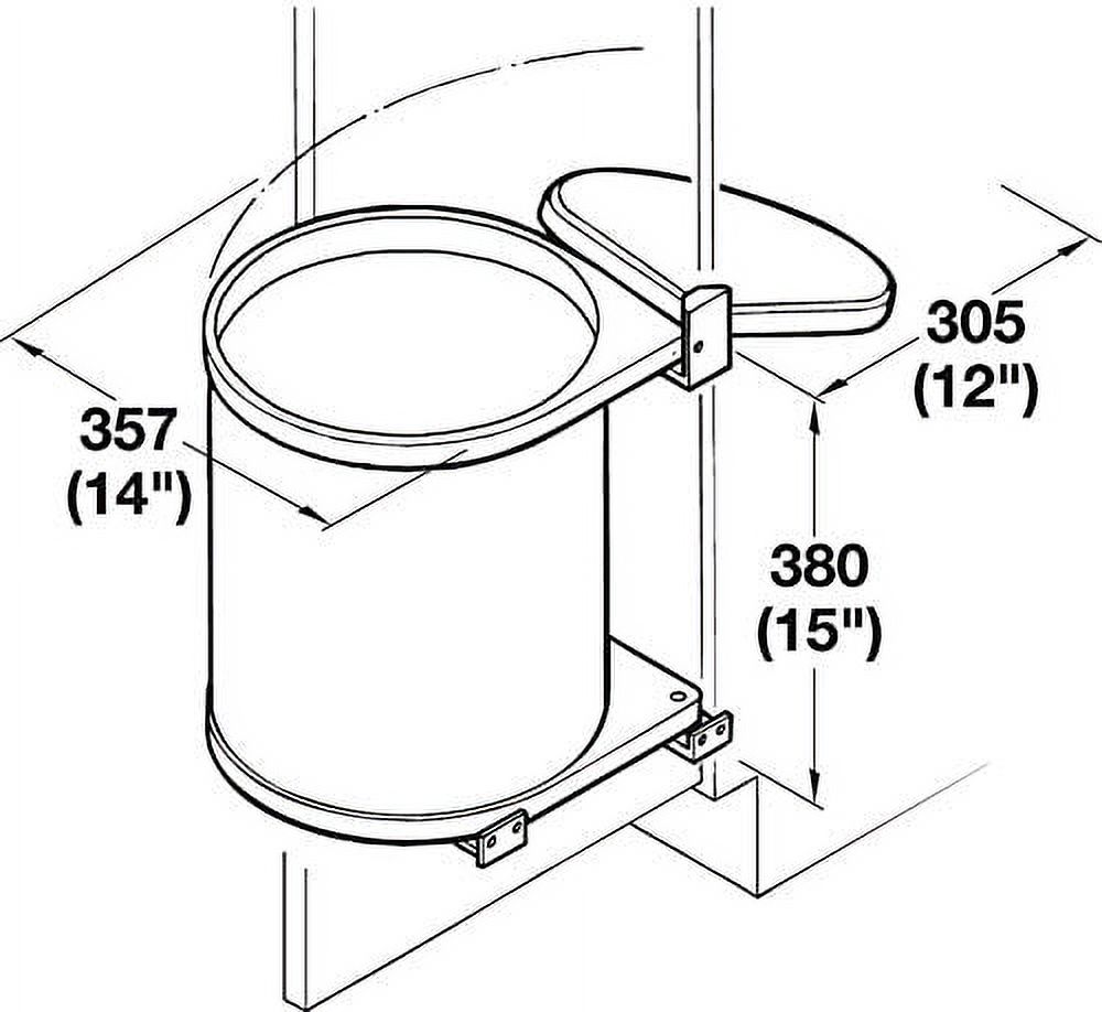 Hafele Door Mount White Waste Bin - 9 Quarts (2.25 Gallon)