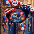thumbnail image 4 of 250th Anniversary USA Half Circle Fan Flag 18"x35.5", 4th of July Independence Day Patriotic Decoration, Red White Blue 1776–2026 America 250th Anniversary Hanging Decor for Porch, Fence & Railing, 4 of 5