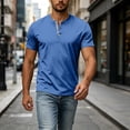 thumbnail image 5 of Henley Style for Mens T Shirt Casual Short Sleeve Summer Tee Lightweight Loose Fit Button Neck Pullover Top Daily T-Shirts, 5 of 6