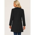 thumbnail image 4 of Abrigo largo elegante de invierno para mujer con cuello en V y un solo pecho Negro L, 4 of 6
