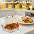 thumbnail image 3 of Stainless Steel Tortilla Sealer Crimper - Tacos Tortilla Maker for 6 Inch Burritos, Tacos, Quesadillas, Dumplings - Mess Free Cooking, 3 of 6