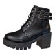 thumbnail image 1 of NECHOLOGY Botas Mujer Adulto Femenino Zapatos Botines de mujer Nuevo Punta redonda Tacón medio Manga corta Cremallera lateral Botas sólidas Moda Botas de moda grandes Botas de mujer (Black, 7.5), 1 of 7