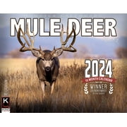 2024 Monster Mule Deer Wall Calendar 16-Month X-Large Size 14x22, Best Mule Deer Big Buck Calendar by The KING Company-Monster Calendars