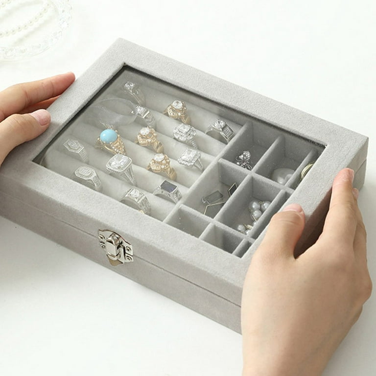 New Portable Jewelry Box Organizer Leather Jewelry Ornament Case