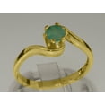 thumbnail image 3 of LBG British Made 14k Yellow Gold Natural Emerald Womens Engagement Ring - 33 size options - Size 9.25, 3 of 5