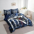 thumbnail image 3 of Castle Fairy Skiing Snowboard 7pcs Bedding Comforter Set,USA Flag Queen Bedding Sets Super Cozy,Blue Camouflage Queen Sheet Sets,Ultra Soft Sport Home Decor,Reversible, 3 of 8