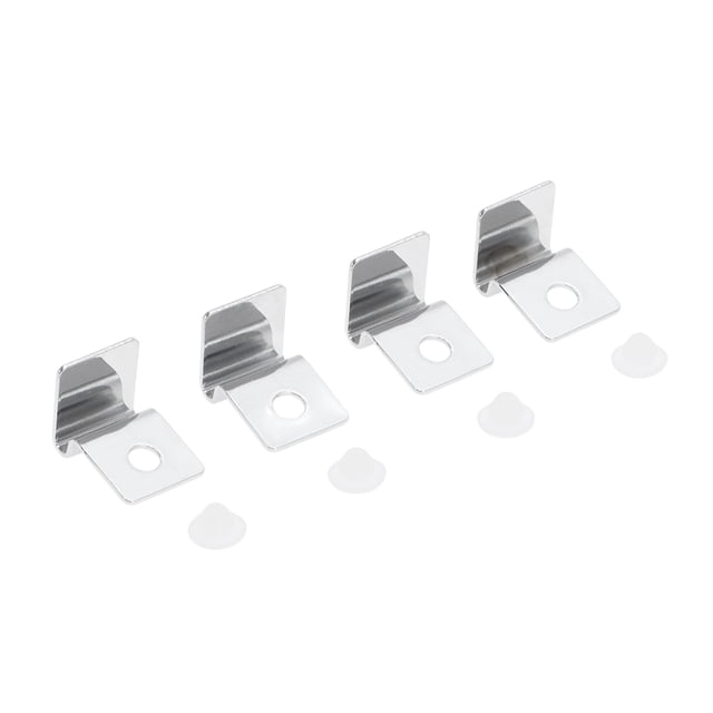 Clips de tapa de acuario Unique Bargains 4 Pcs Soportes de tapa de acuario Clamps Soporte de tapa de acuario de acero inoxidable Juego de clips para tapa de tanque de acuario tono plateado