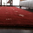thumbnail image 3 of Rugsotic Carpets Handmade Wool Durable Hand-Knotted Indoor Area Rug, Red White, Contemporary, Rectangle, 10' x 13', 3 of 9