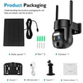 thumbnail image 3 of Hawkray 10x Zoom 360° Solar Panel 2K FHD 5G/2.4GWiFi Black Camera CCTV IP Security Camera Wireless Outdoor, IP66 Waterproof with AI Motion Detection, Color Night Vision and Two-Way Audio, 3 of 11