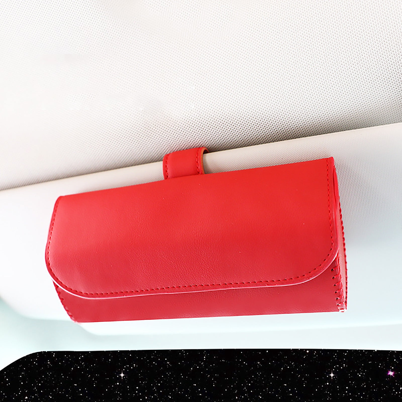 PhoneSoap Car Glasses Case Leather Multifunction Car Sun Visor Card