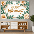 thumbnail image 6 of Floral Design Retirement Banner Decorative Leaves Happy Retirement Celebration Backdrop for Party Indoor Outdoor Decoration, 6 of 7