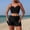 A258 Black, variant on Two Piece Swimsuits for Women Built-in Bra V Neck Notch Crop Top with High Waisted Side Pocket Boyshorts Bathing Suits Athletic Tummy Control Swimwear