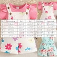 thumbnail image 5 of Gibobby Toddler Baby Girl 2 Piece Summer Outfit Ruffle Flutter Sleeve Ribbed Tee Floral Print Bib Shorts Overalls Casual Playwear Set Infant Girls Summer Outfits(Light Green,6-9 Months), 5 of 9
