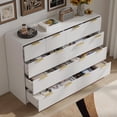 thumbnail image 3 of HOUROM Fluted Dresser for Bedroom, 10 Drawers Dresser, 55" Wide Modern Chest of Drawers with Metal Handle, White, 3 of 9