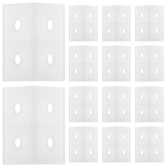 TEHAUX 20Pcs Plastic L Shape Brackets Transparent Corner Support for Home Drawers and Cupboard Shelves