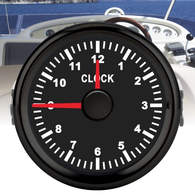 Car Hourmeter, Low Power Consumption Dashboard Time Clock Anti Fog Curved Glass For Car Boat Yacht For Ships Car Modification