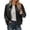 Black, variant on Oversized Faux Leather Jacket Women Long Sleeve Casual Lapel Collar Motorcycle Zip Up Jackets Fall Coat Outerwear