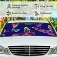 thumbnail image 4 of GZHJMY Car Front Windshield Sunshade UV Heat Protection, Foldable Auto Windshield Sun Visor for Sedan SUV Truck Blue Ocean Pattern, Car Sunscreen Blocks UV Rays Heat 51x27.5inch Keep Vehicle Cool, 4 of 5