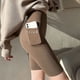 thumbnail image 4 of Pantalones de verano finos de cinco puntos con diseño de tiburón, ropa exterior para mujer, pantalones de montar con bolsillo, pantalones cortos, leggings de Barbie para mujer que levantan el vientre, 4 of 5