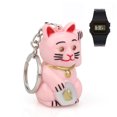 thumbnail image 2 of Accesorio para bolso y llavero rosa con amuleto de gato de la suerte con luz LED activada por voz, 2 of 7