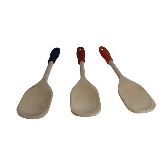 IMUSA 12in Wood Spoon with Silicone Grip, Large