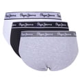 thumbnail image 2 of Pepe Jeans Calzoncillos para Hombre, Lote de 3 - Ropa Interior, Algodón, Logo en la Cintura, color liso Gris claro/negro/blanco S (Small), 2 of 2