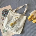 thumbnail image 2 of Bolso de mano de lona estético - Bolso de mano con cremallera y bolsillo interior por hombro Bolsas de mano para mujeres de compras, escuela, 2 of 5
