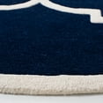 thumbnail image 3 of SAFAVIEH Chatham Hayden Geometric Wool Area Rug, Dark Blue/Ivory, 4' x 4' Round, 3 of 8