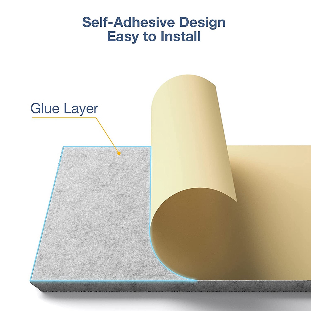 Self-Adhesive Acoustic Panels 12 Pack,12 x 12 x 0.4 inch Sound Proof Padding,Sound Absorbing Panel for Home ,Grey