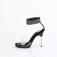 thumbnail image 3 of Fabulicious CHIC-40 4 1/2" Metal Stiletto Heel Black & Clear Evening Shoes Sandals With Rhinestones, 3 of 5