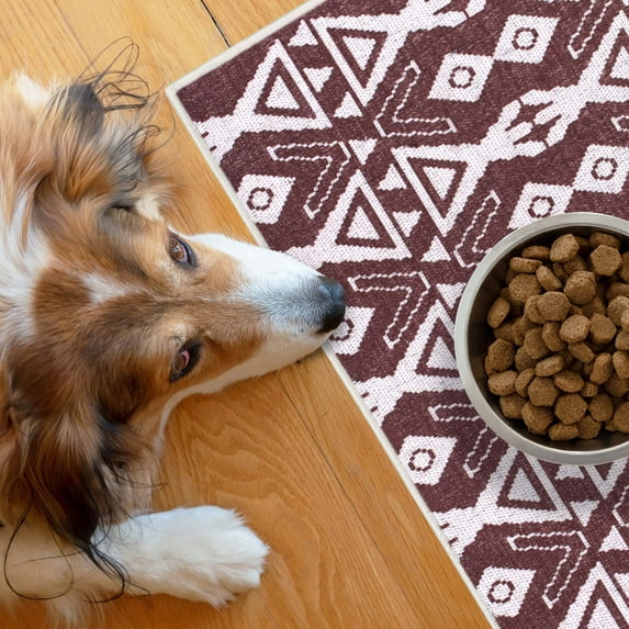 SussexHome Pets Ultra-Thin Cat and Dog Litter Mat for Litter Box - Washable Soft Natural Cotton Cat and Dog Feeding Mat - Paws-Kind Slip Resistant Place Mat - 2' x 3'