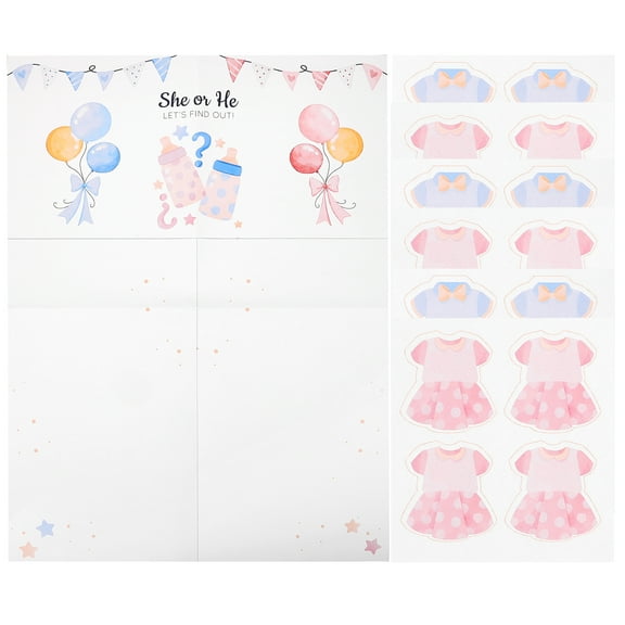 Guangmc Gender Reveal Party Games Set with Voting Poster & Stickers