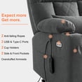 thumbnail image 4 of Triple Motor Power Lift Recliner with Massage and Heat, Electric Recliner Chair for Elderly, Adjustable Headrest, Infinite Position, Cup Holders, USB Ports, Grey, 4 of 11