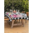 thumbnail image 2 of Easter Eggs Outdoor Tablecloth - 60x84 Inch Rectangle Dining Table Cover, Spring Floral Berry Leaves Botanical Black Plaid Waterproof Outdoor Table Cloth with Umbrella Hole & Zipper for Picnic/Patio, 2 of 7