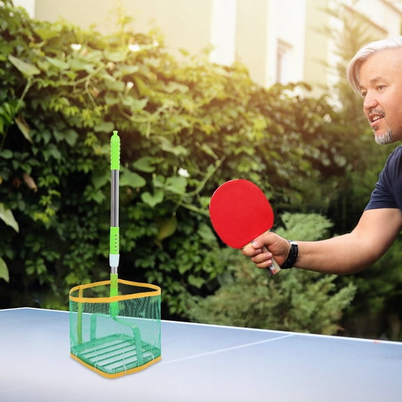 Nicehomfit Durable Portable Table Tennis Ball Collection Tool Green for Practice