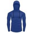 thumbnail image 4 of Dianli Gifts Casual Unisex Summer Solid-Color Long Sleeve Hooded Sun-Protection Top with Face Mask and Side Zipper Sunscreen Jacket Lightweight Breathable UV Protection Outdoor Travel, 4 of 9