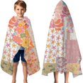 thumbnail image 3 of Pioneer Flower Floral Print Pattern Hooded Bath Towel，60"x35" for Ages 3 To 12 Kids, Quick Dry Lightweight Soft Microfiber Hood Beach Towel Cover Up for Kids, 3 of 7