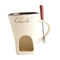 thumbnail image 1 of Taza para fondue, taza para derretir chocolate con tenedor, para bodas, ligera Blanco, 1 of 6