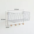 thumbnail image 2 of OULII Industrial Hanging Display Shelf White Wall Organizer With Hooks 1Set, 2 of 8