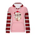 thumbnail image 3 of Generic Women’s Christmas Hooded Sweatshirt Print Striped Long Sleeves Fall Winter Pullover Casual Loose Top with Pocket, 3 of 4