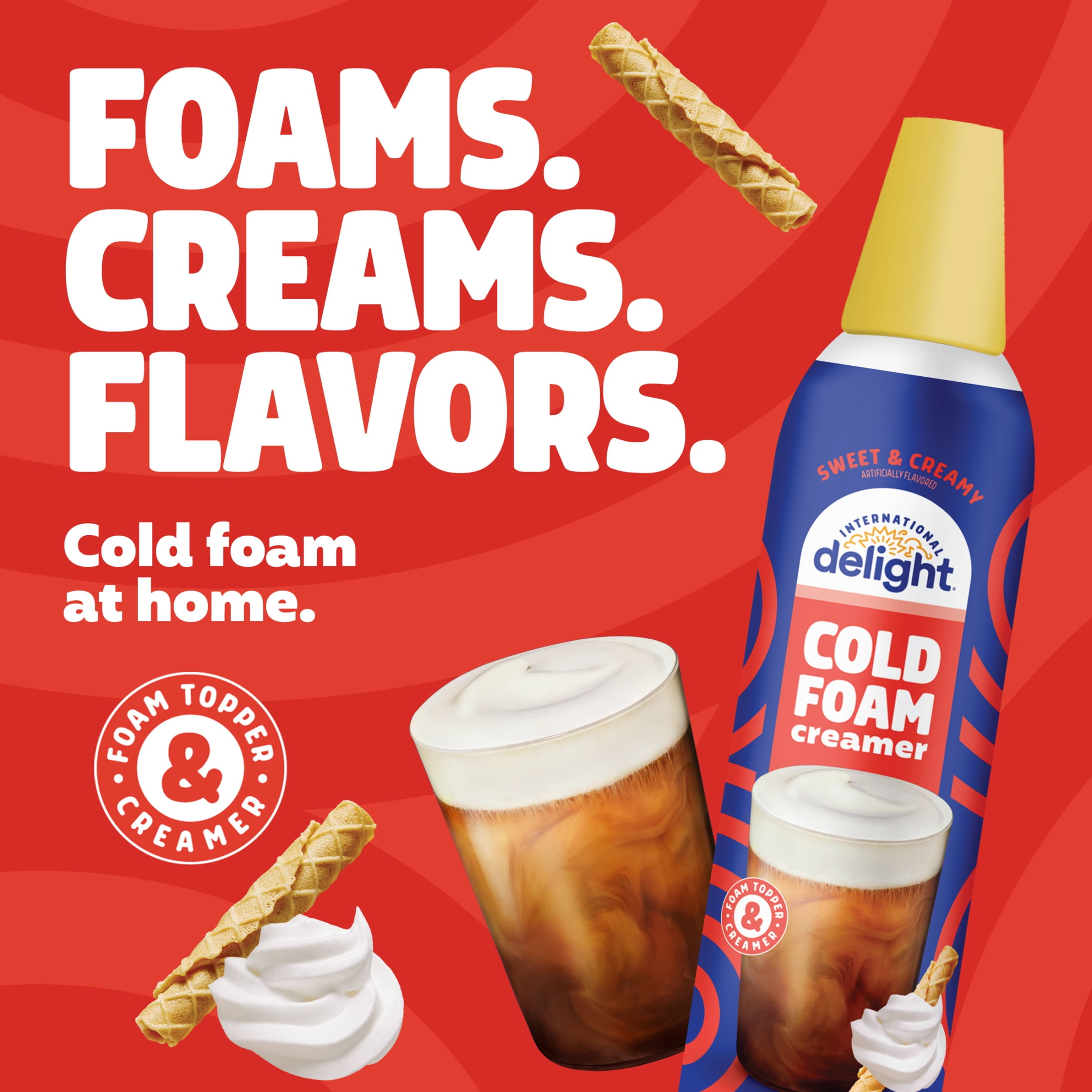 International Delight Sweet & Creamy Cold Foam Coffee Creamer, 14 oz Can