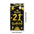 thumbnail image 3 of Glamorous Gold Starry Happy 21st Birthday Banner Background Backdrop Party Supplies Photo Booth Props Birthday Decoration Event Decor, 3 of 8