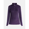 thumbnail image 5 of ClimateRight by Cuddl Duds Stretch Fleece Women's Long Sleeve Mock with Half Zip Base Layer Top, Sizes XS to 4X, 5 of 5