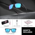 thumbnail image 3 of Oakley OO9448 Sylas Rectangle Shaped Non-Polarized Sunglasses for Men - Includes Official Eyewear Kit - Black Ink Frame with Sapphire Iridium Lens, 3 of 6