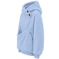 thumbnail image 6 of YMNXA Women Pet Pouch Hoodie Yorkshire Terrier Print Long Sleeve Pullover Button Collar Sweatshirt with Front Pocket for Small Pets Winter Holidays,M, 6 of 9